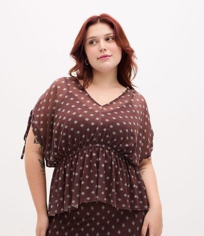 Blusa Bata en Tule con Forro Curve y Plus Size