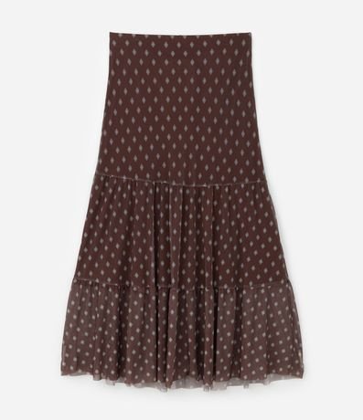 Falda Midi en Tule con Volados y Estampa de Corbata Curve & Plus Size 6