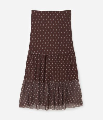 Falda Midi en Tule con Volados y Estampa de Corbata Curve & Plus Size 7