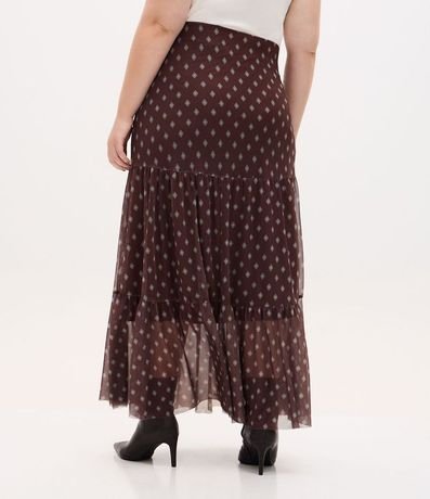 Falda Midi en Tule con Volados y Estampa de Corbata Curve & Plus Size 5
