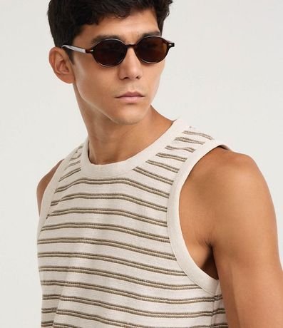 Musculosa en Punto Texturizado con Rayas Horizontales 4