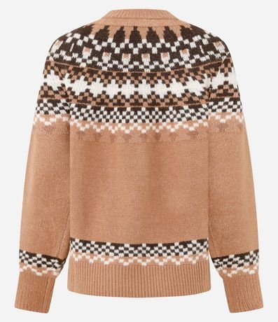 Suéter Regular en Tricot con Estampa Geométrica 3
