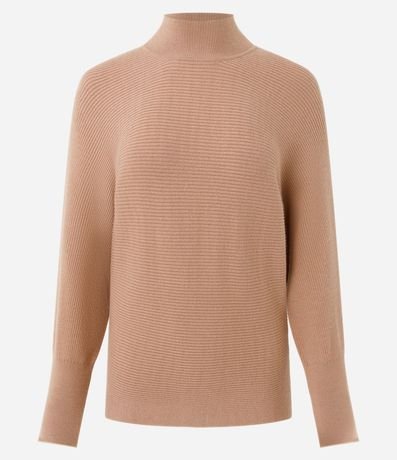 Blusa Regular en Punto con Cuello Alto 5