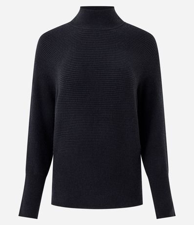 Blusa Regular en Punto con Cuello Alto 5