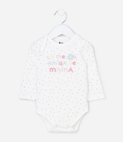 Body Infantil de Lunares con Lettering La Mejor Amiga de Mamá -Talle RN a 18 Meses