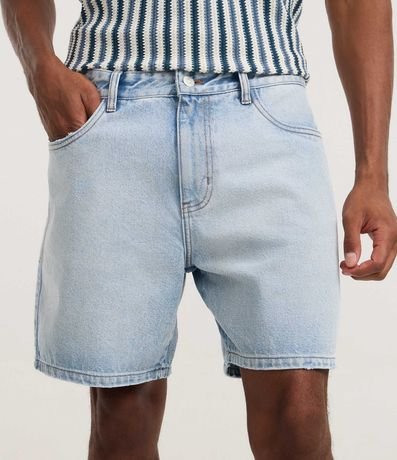 Bermuda Denim/Jeans Liso Reta Loose First Denim 2
