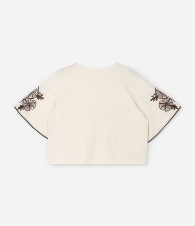 Blusa Boxy con Manga Godê y Bordado Floral Curve & Plus Size 5