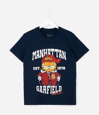 Remera Infantil con Estampado Garfield Manhattan – Talle 5 a 14 años