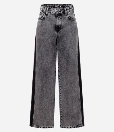 Pantalón Wide Leg en Jeans con Lateral Contrastante 5