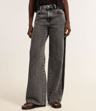 Pantalón Wide Leg en Jeans con Lateral Contrastante 3
