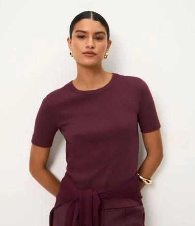 Blusa Básica Ajustada en Rib con Cuello Redondo 2