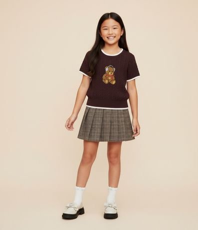 Remera Infantil en Punto con Jacquard de Oso – Talle 5 a 14 años