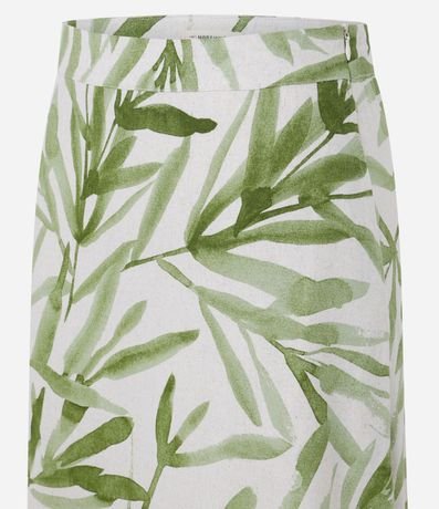 Pollera Midi en Viscolino con Estampado Follaje y Cintura Elástica 7