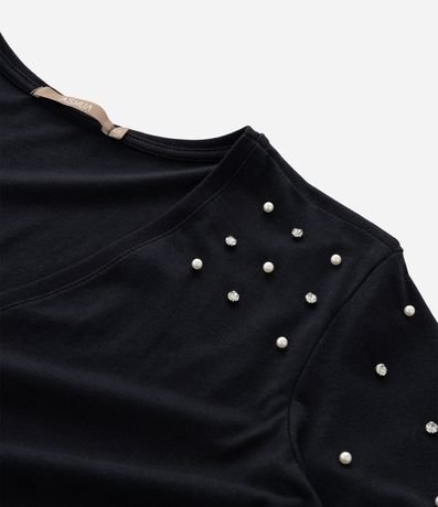 Blusa Regular en Algodón con Aplicación de Strass Curve & Plus Size 3