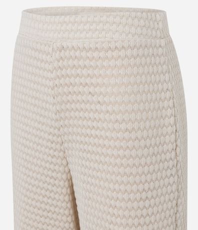 Pantalón Recto en Punto de Malla Texturizada con Punto Diferenciado 7
