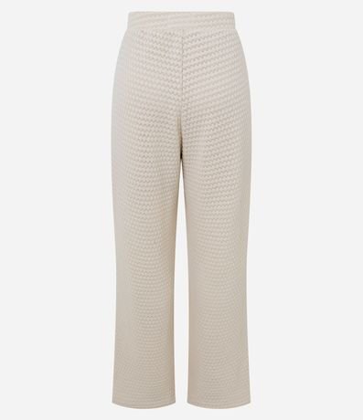Pantalón Recto en Punto de Malla Texturizada con Punto Diferenciado 8
