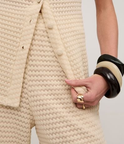 Pantalón Recto en Punto de Malla Texturizada con Punto Diferenciado 4