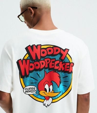 Remera Boxy en Algodón con Estampado del Pájaro Loco