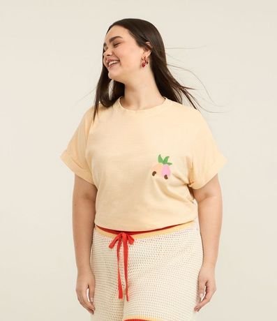 Blusa Boxy con Caju Bordado y Rayas Curve & Plus Size 2
