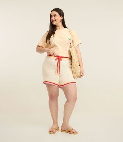 Blusa Boxy con Caju Bordado y Rayas Curve & Plus Size 3