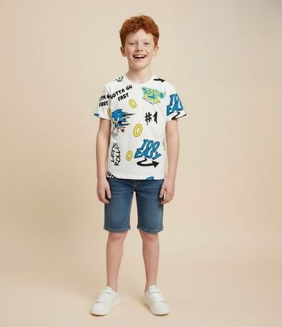 Remera Relaxed Infantil con Estampado Full Print Sonic – Talle 5 a 14 años