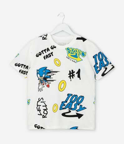 Remera Relaxed Infantil con Estampado Full Print Sonic – Talle 5 a 14 años 2