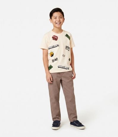 Remera Infantil en Piquet con Estampa de Minecraft – Talle 5 a 14 años