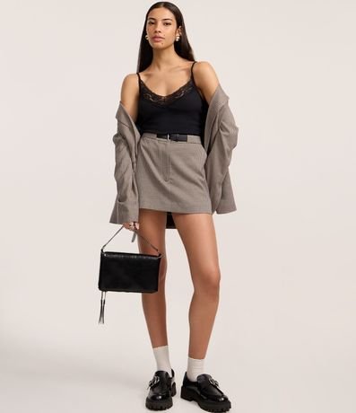 Blusa Musculosa con Breteles Finos y Encaje en el Escote 2