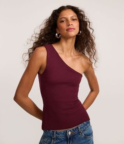 Blusa en Hombro Único con Textura