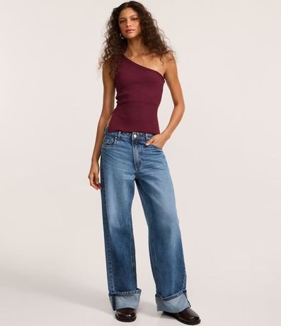 Blusa en Hombro Único con Textura 2