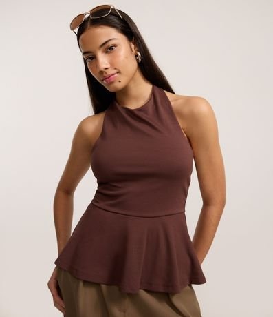 Blusa Frente Única con Peplum