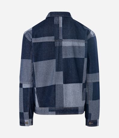 Campera en Jacquard Cuadriculado Patchwork con Bolsillos Delanteros 8