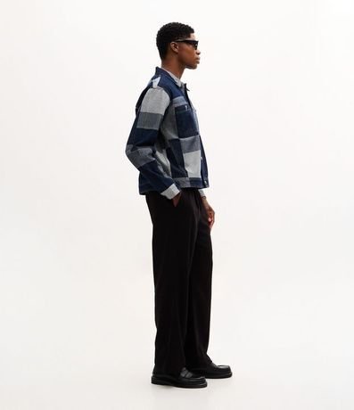 Campera en Jacquard Cuadriculado Patchwork con Bolsillos Delanteros 4