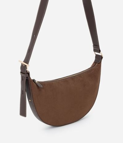 Cartera Transversal Grande en Gamuza con Asa Ajustable