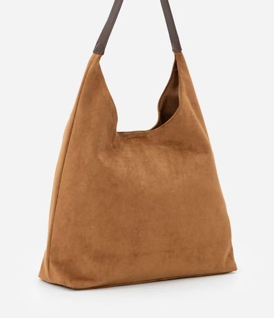 Cartera Hobo Grande en Gamuza con Asa Contrastante 4