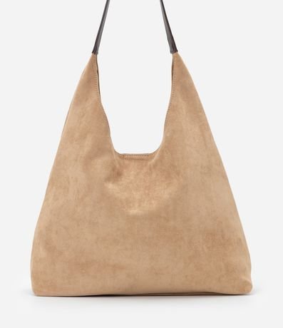 Cartera Hobo Grande en Gamuza con Asa Contrastante 4