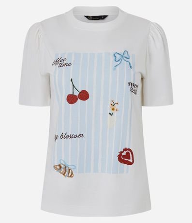 Remera con Manga Frufru con Estampado Divertida 5