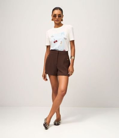 Remera con Manga Frufru con Estampado Divertida 2