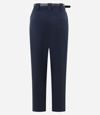 Pantalón Recto en Crepé con Cinturón en la Cintura y Pliegues 2
