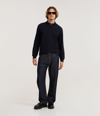 Buzo en Algodón con Cuello Polo 3
