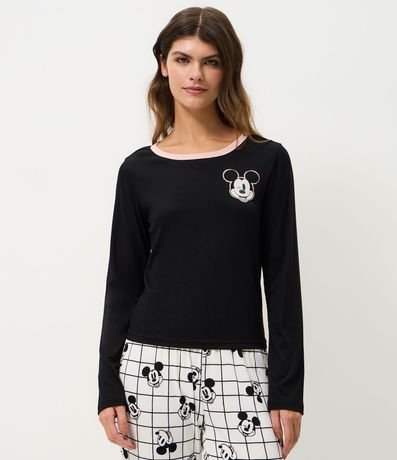 Blusa de Pijama en Rib con Estampado Mickey 1
