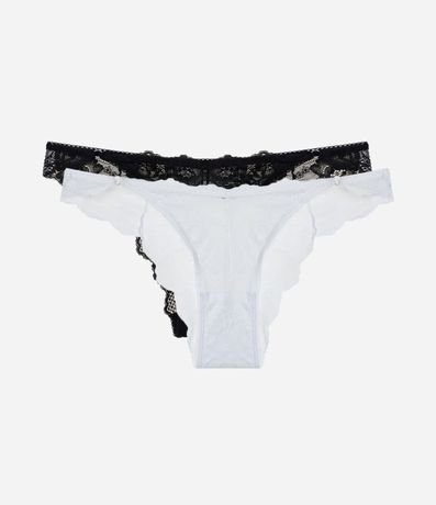 Kit 02 Bombachas Bikini en Encaje Floral