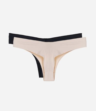 Kit 02 Bombachas Bikini Hilo Doble en Poliamida con Lateral Mediano 2