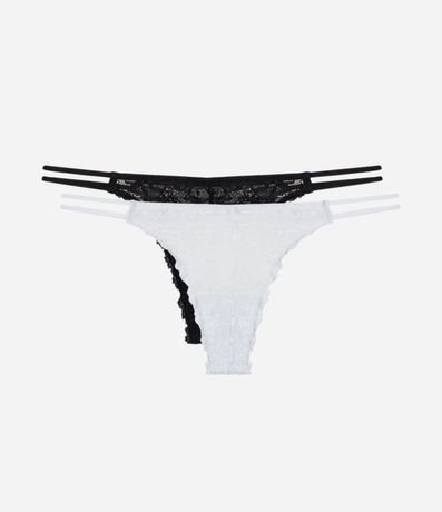 Kit 2 Bombachas Colaless Hilo en Encaje Floral