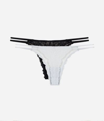 Kit 2 Bombachas Colaless Hilo en Encaje Floral 4