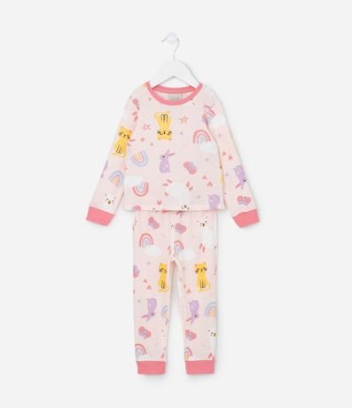 Pijama Infantil Largo con Estampa Animales – Talle 1 A 6 años