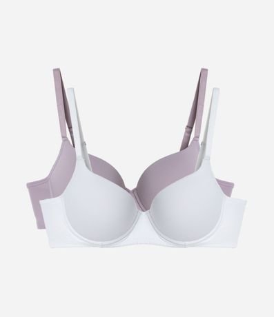 Kit 2 Sutiãs Media Taza en Microfibra con Copa y Aro