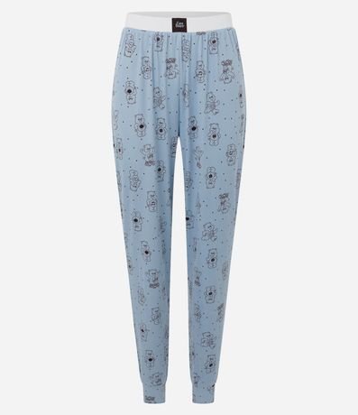 Pantalón de Pijama en Rib con Estampa de Los Cariñositos