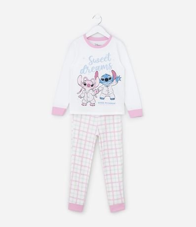 Pijama Infantil Largo con Estampa de Stitch y Angel – Talle 5 a 14 2
