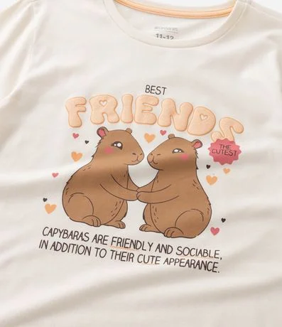 Pijama Infantil Largo con Estampa de Carpincho Friends  – Talle 5 a 14 años 11